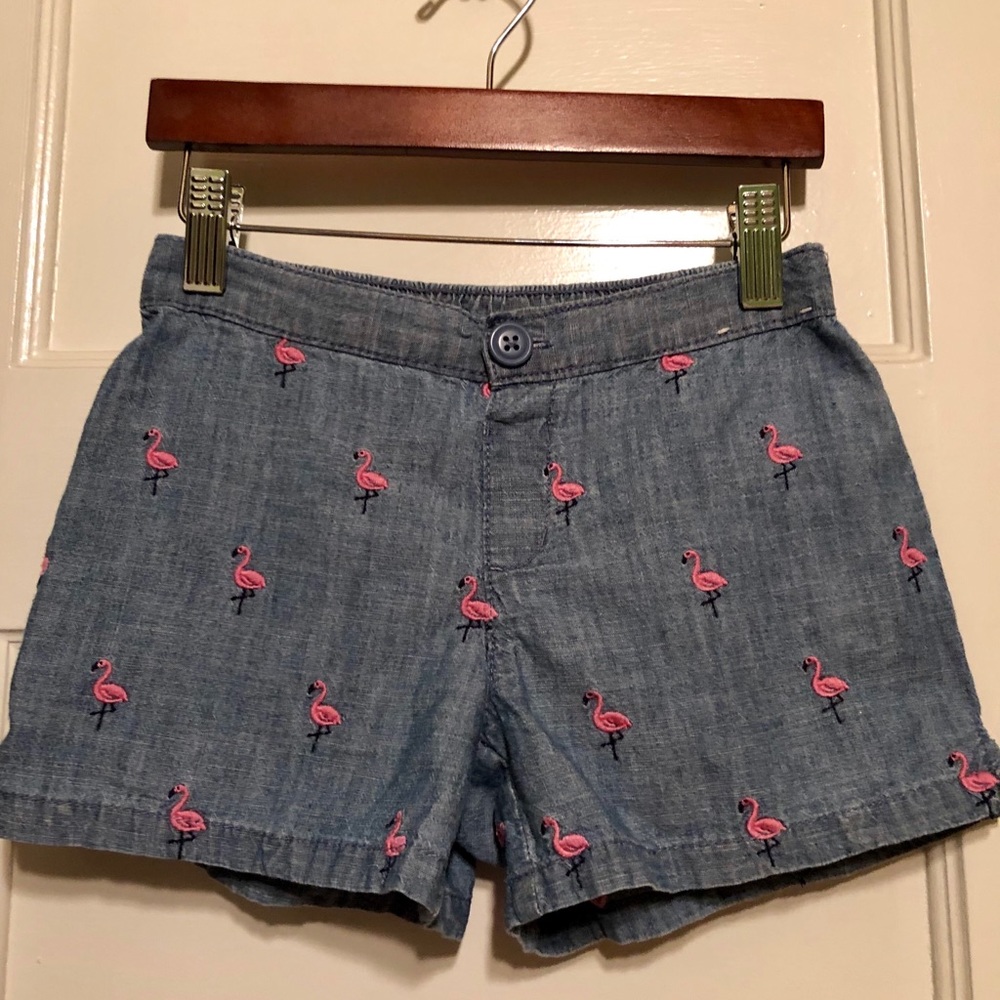 Cute Gymboree Denim Flamingo Shorts. Sz 8